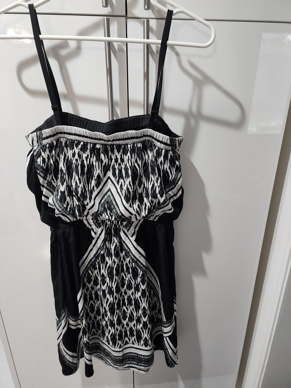 Black & White Printed Spaghetti Strap Dress